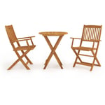 Maisonchic - Ensemble Table et Tabourets de Jardin pliable 3 pcs- Salon de jardin Bois d'acacia solide CON11259