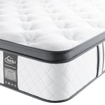 TeQsli 5FT King Mattress 10 Inch Gel Memory Foam Pocket Spring Hybrid Mattress, Medium Firm Orthopedic King Mattress Back Pain Relief - Edge Support & OEKO-TEX Certified Mattress 150x200x25cm