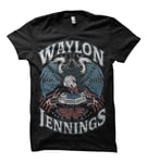 WAYLON JENNINGS LONESOME SINGER MUSIC BAND GUITAR CLASSIC BLACK T SHIRT S-3XL