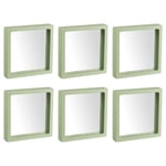 Floating Thin Film Display Box, ABS Frame Case 11cm x 11cm x 2cm Green Pack of 6