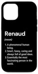 Coque pour iPhone 12/12 Pro Renaud Définition du nom Dictionnaire amusant