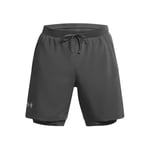 Under Armour Men's UA LAUNCH 7'' 2-IN-1 SHORT, Men's Running Shorts with a Breathable Inner Layer, 4-Way Stretch Compression Shorts, Ultra-Light Gym Shorts