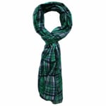 New Hugo Boss mens woman unisex green blue checked neck suit Italian made scarf