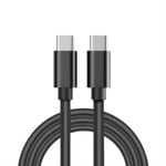 1 Meter USB-C till USB-C Snabbladdare för Samsung S23 – Högkvalitativ Svart Kabel svart