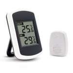 Lcd Digital Thermomètre Sans Fil Pour Intérieur Ou Extérieur¿ Mini Capteur De Température Ambiante, Petit Précise Testeur De Météo Dans La Maison Chambre Et Bureau, Blanc