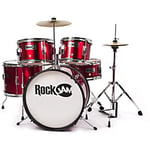 PDT RockJam 5-Piece Junior Drum Set Red