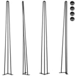 Bordsben - VEVOR - 4 st - 28" / 71,1 cm - Kolstål - Lastkapacitet 220 lbs / 100 kg Svart