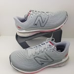 NEW BALANCE FRESH FOAM M860S13  Wide Fit Grey Red Black Running Trainers UK 8