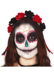 Day of The Dead Red and Black Flower Headband