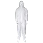 Protective Coverall - engångs overall med huva, Vit