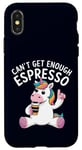 Coque pour iPhone X/XS Can't Get Enough Espresso Funny Unicorn Coffee Lover Humour