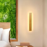 AOEH Applique Murale Intérieur LED Lampe Murale En Bois Applique Longue Bambou Applique Led Bois Lampe 3000k 12w Moderne Éclairage Mural Pour Chambre Salon Escalier Couloir Enfant Blanc Chaud,30cm