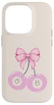 Coque pour iPhone 14 Pro Coquette 8 boules rose cerise