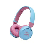 JBL Jr 310BT - Children's over-ear headphones with Bluetooth and built-in microphone, in blue and pink