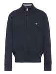 Shield Cotton Half Zip Tops Knitwear Pullovers Navy GANT