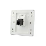 Femelle à femelle CAT6 Gigabit prise murale réseau double passage RJ45 lan façade Internet prise de courant droite, 86x86mm 1 pcs