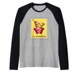 Mexican Bingo Game La Mariposa Raglan Baseball Tee