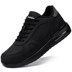 LARNMERN PRO Chaussures de Sécurité Hommes Embout Acier Protection Respirante Basket de Travail Noir Mat 44 EU