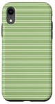 Coque pour iPhone XR Rayures vert sauge mignonnes girly esthétiques Preppy Stripe