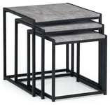 Julian Bowen Staten Nest of 3 Tables - Black & Grey