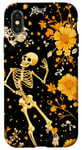 Coque pour iPhone X/XS Jaune Bohème Floral Squelettes Dancing Night Sky Cool Goth