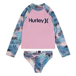 Hurley Hrlg Ls UPF Top/Bottom 2pc Set Ensemble Bikini, Rose, 8 Ans Garçon