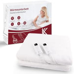 REDKEY Surmatelas Chauffant 2 places,Arrêt Automatique, 2 Zones De Température,170x150cm Couverture Chauffante double,7 Température,Chauffe Matelas