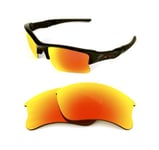 NEW POLARIZED CUSTOM FIRE RED XLJ LENS FOR OAKLEY FLAK JACKET SUNGLASSES