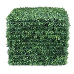 6 PCS Artificial Leaves Hedge Panels Hedge Wall Panels Artificial Grass Backdrop Wall 40 X 60cm 4cm Green Grass Wall for Decor Privacy Fence Indoor Outdoor Garden (Drak Green, 18 Pcs)