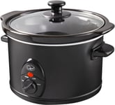 Quest 35269 1.5 Litre Slow Cooker/Compact Stainless Steel / 3 L, Black