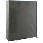 Pegane - Armoire penderie avec 3 boîtes en tissu coloris gris anthracite - Longueur 133 x Profondeur 44 x Hauteur 170 cm