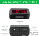 KWANWA Digital Alarm Clock Battery Operated Powered Only With Constantly Big LED