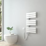 S'AFIELINA Sèche-Serviettes Électrique Radiateur à panneau plat Radiateur sèche-sûrviettes avec Tige chauffante avec thermostat, à commande