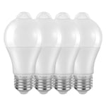 Weskjer E27 Motion Sensor Light Bulb, 4 Pack 12W PIR Motion Sensor Indoor Bulb, 5000K 1100LM, Detection Angle 120°, Automatically On/Off, 85-265V Screw Dusk to Dawn LED Light Bulbs