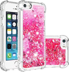 Glitter Case Pour Iphone 7 Étui Sparkle Amour Paillette Floating Quicksands Housse Compatible Avec Chargement Sans Fil Protective Coque Pour Iphone 6 7 8 Se 2020.Pink Ybl