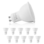 Eslas GU10 LED Bulbs Cool White 6000K, 6W 600LM, 60W Halogen Equivalent,120 Degree Beam, Not-dimmable, Pack of 10