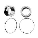 2 Surgical Steel Flesh Tunnel Hoop Ring Dangle Ear Plug Stretcher Screw Expander