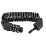 ROCKBROS Cadenas de Vélo, 150 cm x 4.6mm /105g, Antivol Portable pour Casque de VTT Scotter Moto, Câble Vélo Léger avec 4 Chiffres Code Combinaison Noir