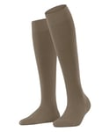 FALKE Women's Softmerino W KH Wool Cotton Long Plain 1 Pair Knee-High Socks, Brown (Shitake 5182), 7-8