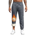 Pantalon Polaire Homme Jogging Hiver Chaud Thermique Coton Sport Pantalons Ample Large Grande Taille Bas de Survêtement Homme XL Legging Gris Foncé