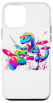 Coque pour iPhone 12 mini Pop Art Batteur Dinosaure Jouant de la Batterie Tambour