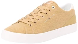 Tommy Hilfiger Baskets en Toile Homme Low Summer Baskets, Vert (Classic Khaki), 40