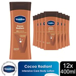 Vaseline Intensive Care Body Lotion Cocoa Radiant for Dry Skin 400ml, 12 Pack