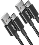 Anker USB C Charger Cable, 2-Pack 1 ft to C A 1ft, Black 