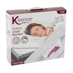 Kleeneze COMBO-6575 Electric Blanket – Set of 5, Single Bed 60 x 120 cm, Heated Electric Underblanket with 3 Heat Settings, Fast Heat Up, Overheat Protection, Machine Washable, Remoted Controlled