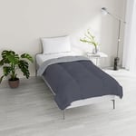 Italian Bed Linen Couette d'hiver Bicolore Sogni e Capricci, Gris Clair/Gris foncé, 200x200cm
