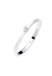 Elli DIAMONDS Bague Femme Fiançailles Solitaire Diamant (0.03 ct.) en Argent Sterling 925