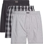 Calvin Klein Men's 3-Pack Long Boxer Briefs, Multicolor (Blk/Morgan Plaid/Montague Stripe), S