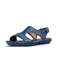 Camper Women's Right Nina-k201514 Flat sandal, Blue 004, 2 UK