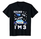 Youth Sound the Alarm I'm 3 Police 3rd Birthday T-Shirt